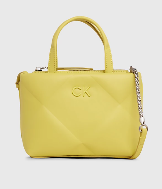 Bolso Calvin Klein Tote Pequeño Acolchado Cruzado Citrus